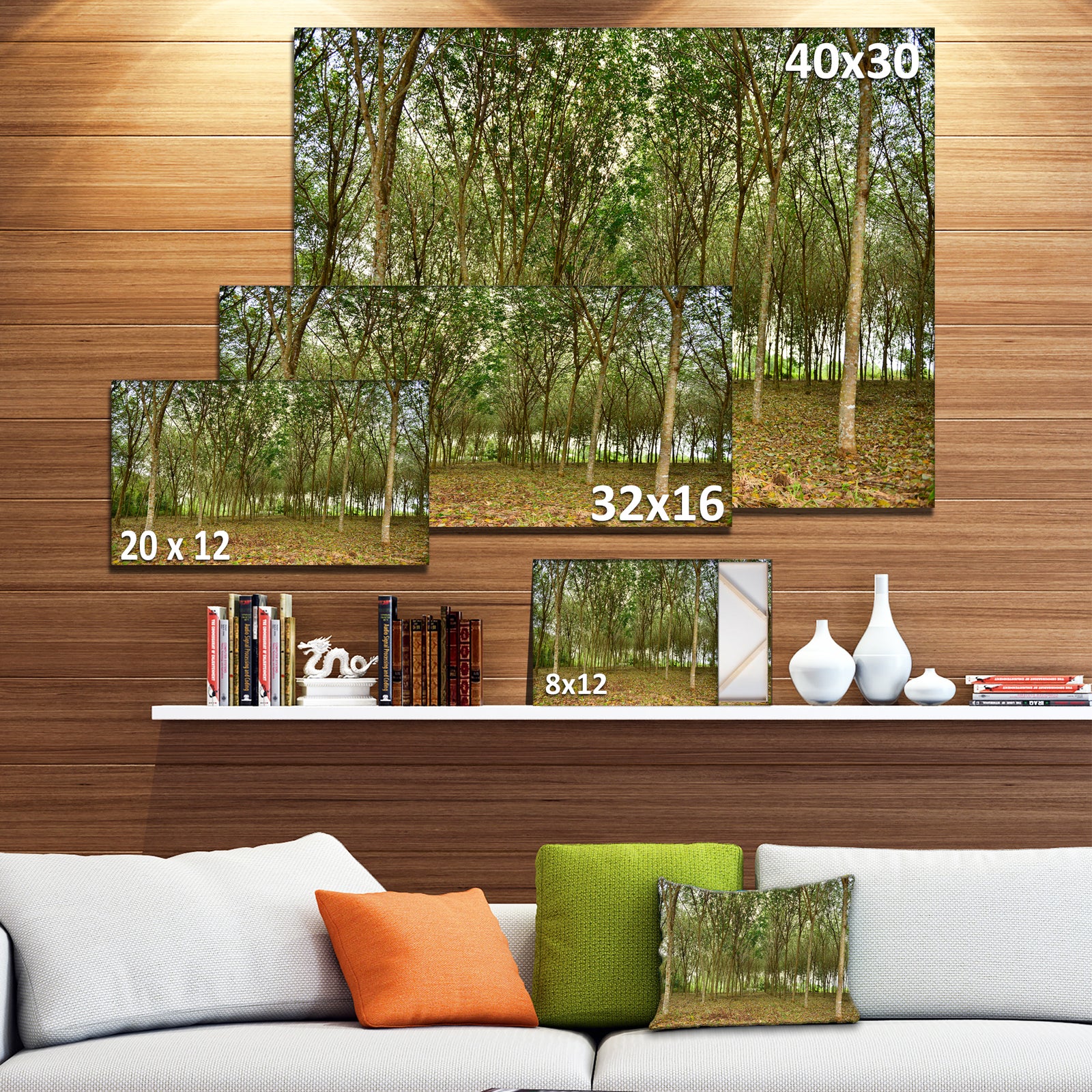 Rubber Tree Plantation during Midday - Landscape Art Print Canvas