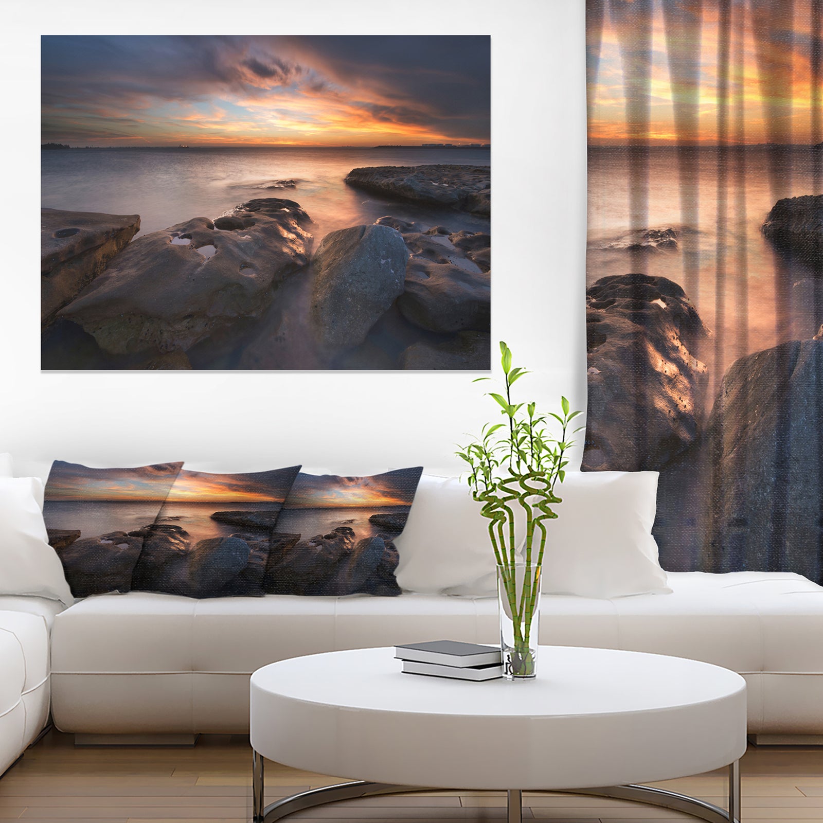 Dark La Perouse Beach in Sydney - Large Seashore Canvas Print