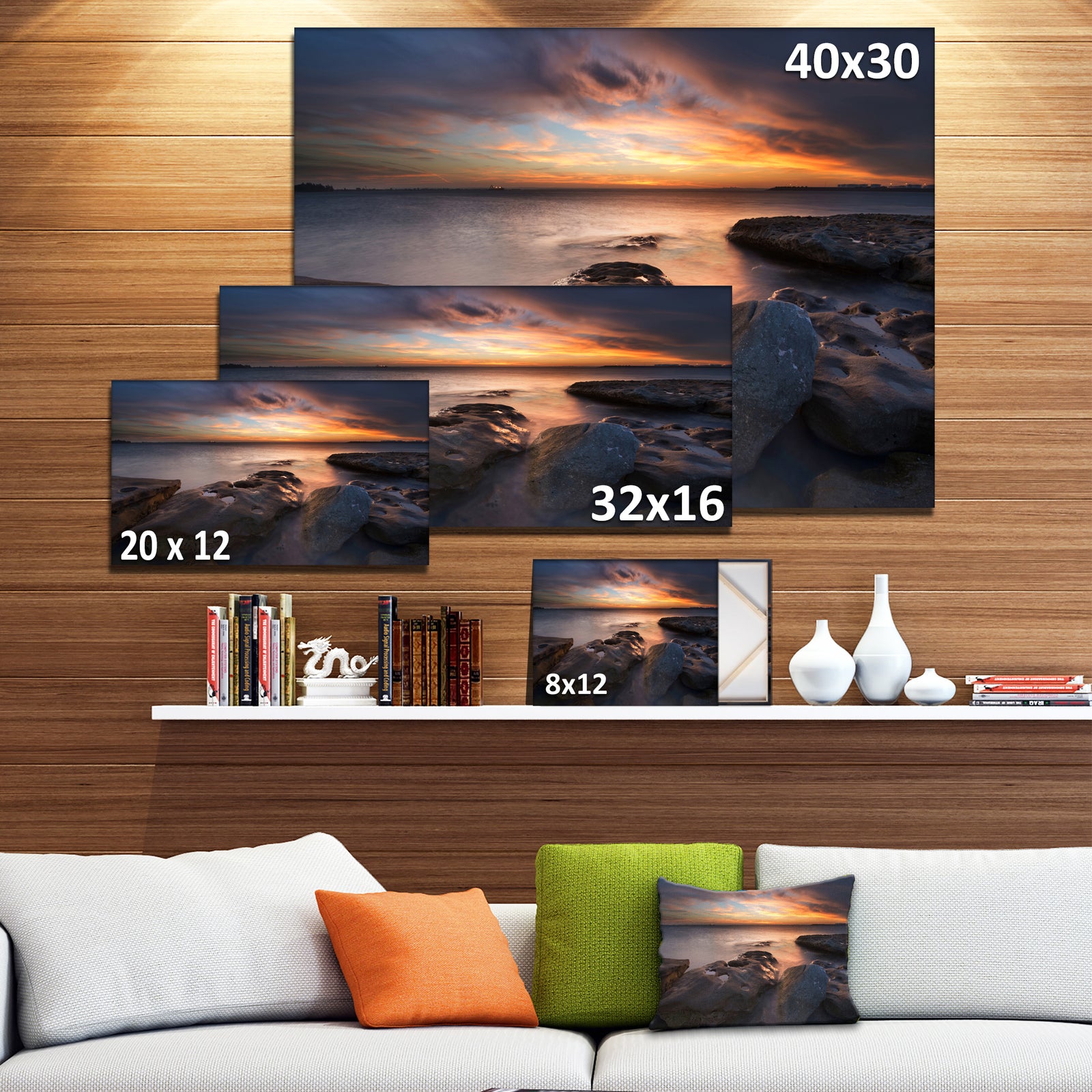 Dark La Perouse Beach in Sydney - Large Seashore Canvas Print