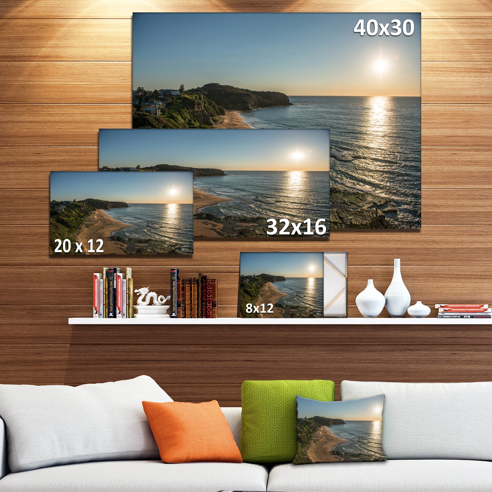 Clam Sea Waters at Sydney beach - Large Seashore Canvas Print