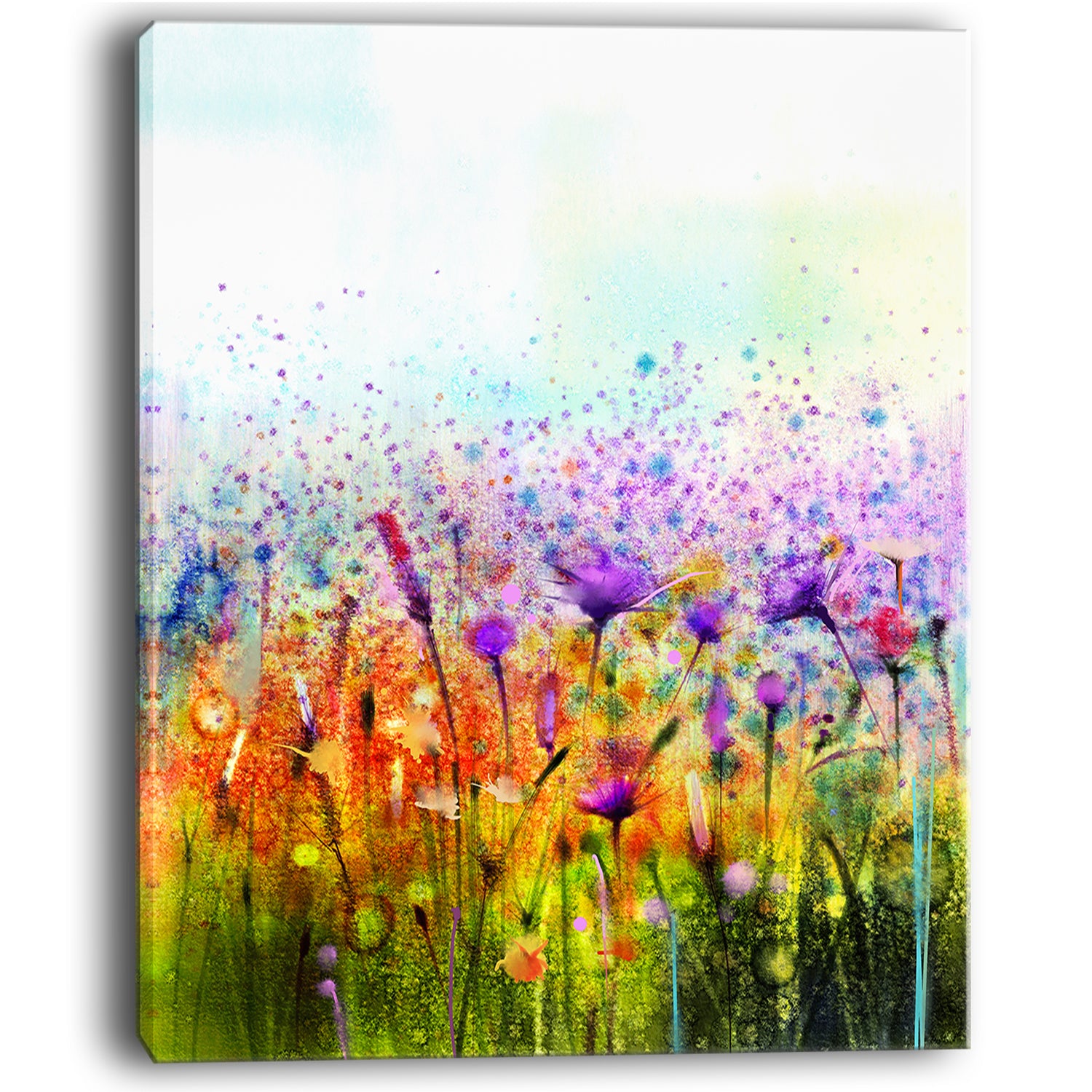Abstract Cosmos of Colorful Flowers - Large Flower Canvas Wall Art