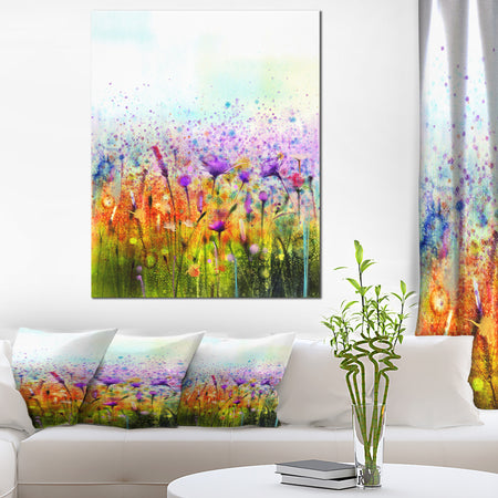 Abstract Cosmos of Colorful Flowers - Large Flower Canvas Wall Art