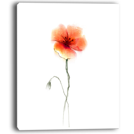 Large Pink and Red Poppy Flower - Large Flower Canvas Wall Art
