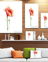 Red Poppy Flower with Large Petals - Large Flower Canvas Wall Art