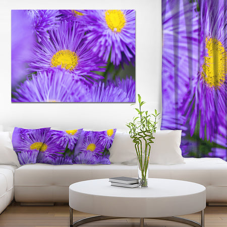 Bunch of Large Violet Flowers - Large Flower Canvas Wall Art