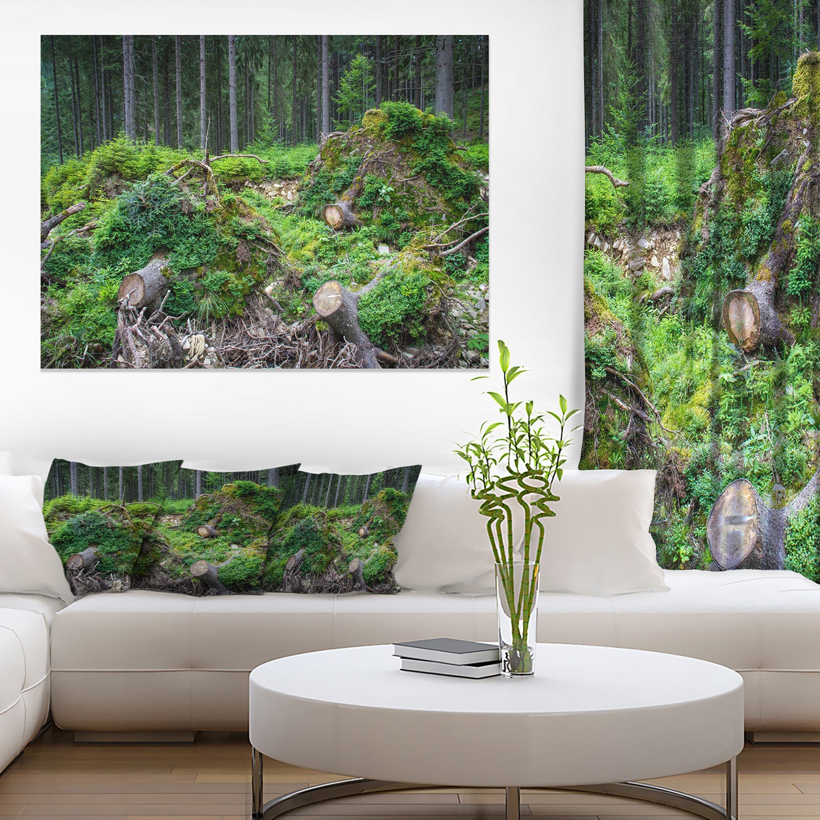 Wild Deep Forest Rocks and Hills - Landscape Art Print Canvas