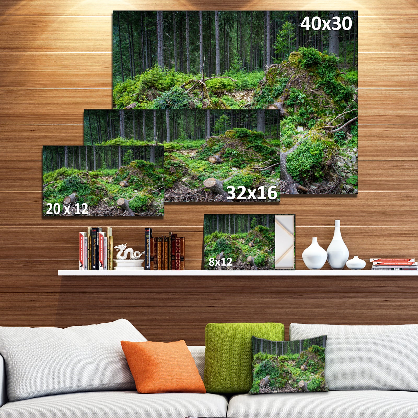 Wild Deep Forest Rocks and Hills - Landscape Art Print Canvas