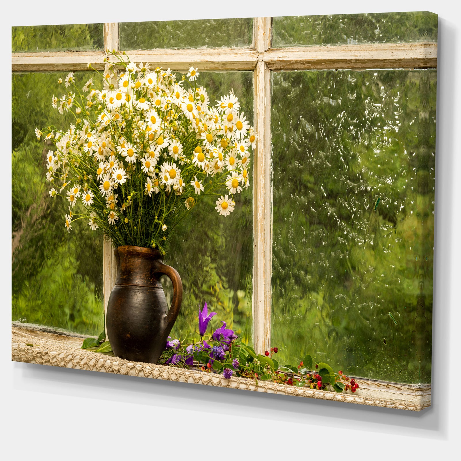 Still Life Bouquet of Chamomiles - Modern Landscape Wall Art Canvas
