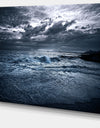 Sochi Sea Storm in Blue - Modern Landscape Wall Art Canvas