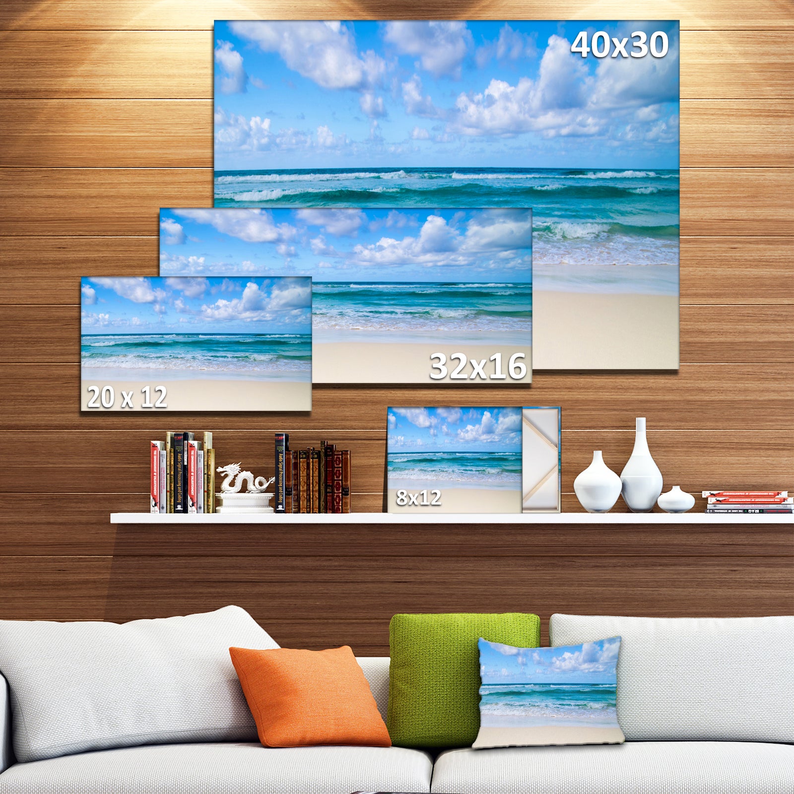 Serene Blue Tropical Beach - Large Seashore Canvas Print