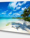 Tropical Beach with Palm Shadows - Large Seashore Canvas Print