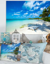Tropical Beach with Palm Shadows - Large Seashore Canvas Print