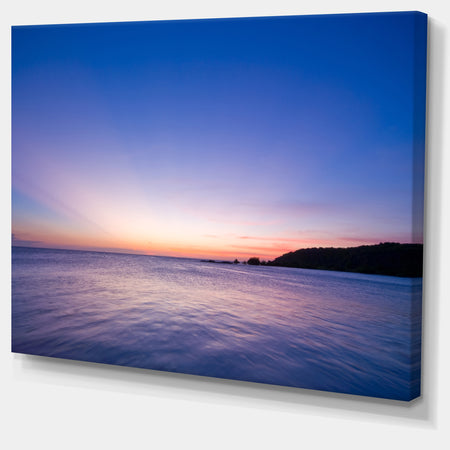 Bright Blue Sky and Waters at Sunset - Large Seashore Canvas Print