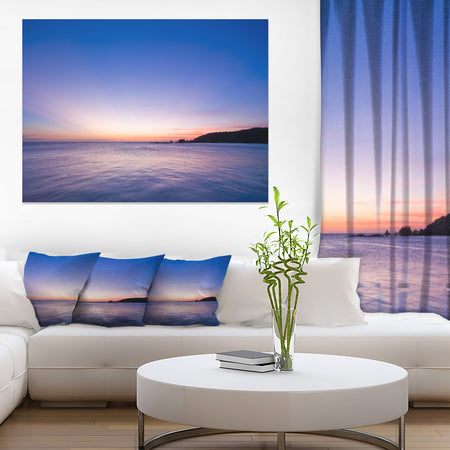 Bright Blue Sky and Waters at Sunset - Large Seashore Canvas Print