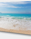 White Waves Kissing Beach Sand - Large Seashore Canvas Print