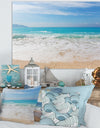 White Waves Kissing Beach Sand - Large Seashore Canvas Print