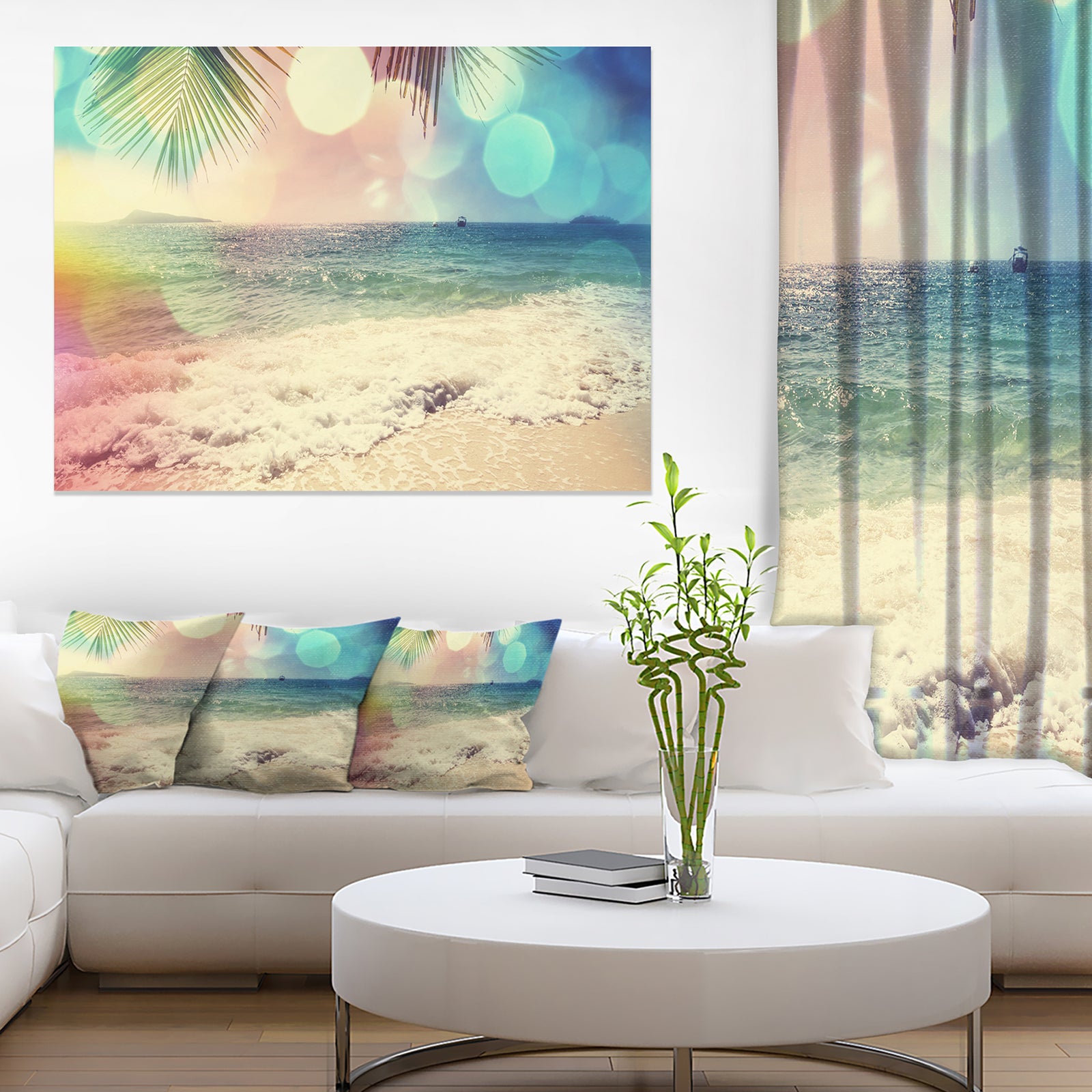 Colorful Serenity Tropical Beach - Large Seashore Canvas Print