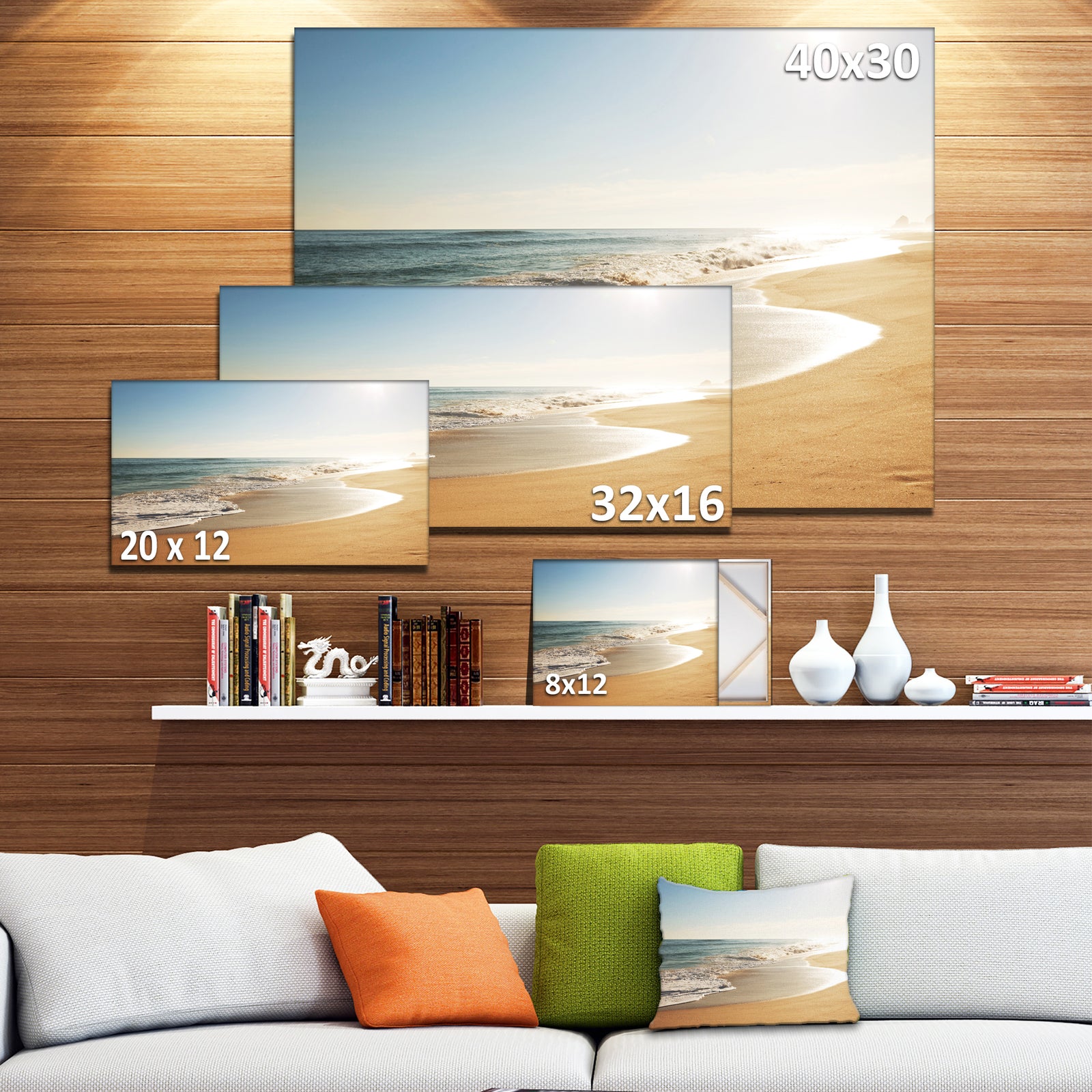 Wide Seashore with Crystal Waters - Modern Beach Canvas Art Print