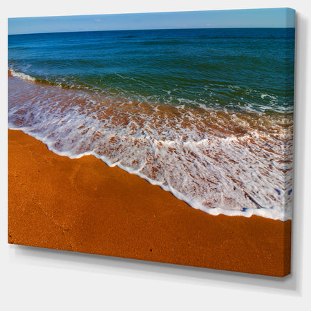 Summer Beach with White Waves - Modern Beach Canvas Art Print