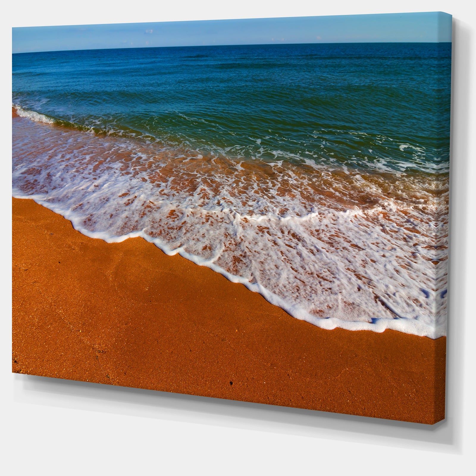 Summer Beach with White Waves - Modern Beach Canvas Art Print