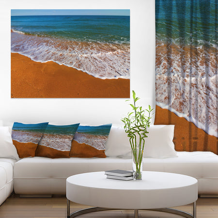 Summer Beach with White Waves - Modern Beach Canvas Art Print