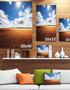 Expansive Field under White Clouds - Modern Landscape Wall Art Canvas