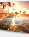 Colorful Tropical Beach with Palms - Modern Beach Canvas Art Print