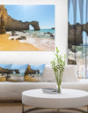 Wide Portugal Beach with White Waters - Modern Beach Canvas Art Print