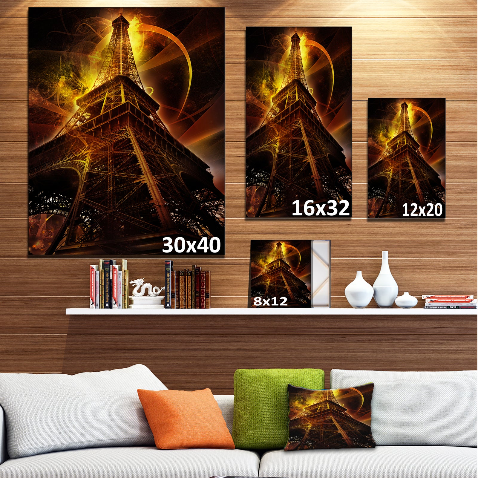 Paris Eiffel Tower on Fantasy Background - Cityscape Canvas print