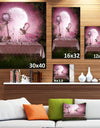 Fantasy Garden with a Flamingo - Modern Landscape Wall Art Canvas