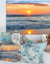 Beautiful Sunrise over the Horizon. - Modern Beach Canvas Art Print