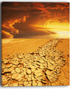 Drought Land under Dramatic Sky - Modern Landscape Wall Art Canvas