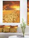 Drought Land under Dramatic Sky - Modern Landscape Wall Art Canvas