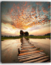 Makeshift Wooden Pier Over River - Sea Bridge Canvas Wall Artwork