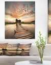 Makeshift Wooden Pier Over River - Sea Bridge Canvas Wall Artwork