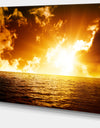 Fiery Sunlight in Beach during Sunset - Seashore Canvas Wall Art