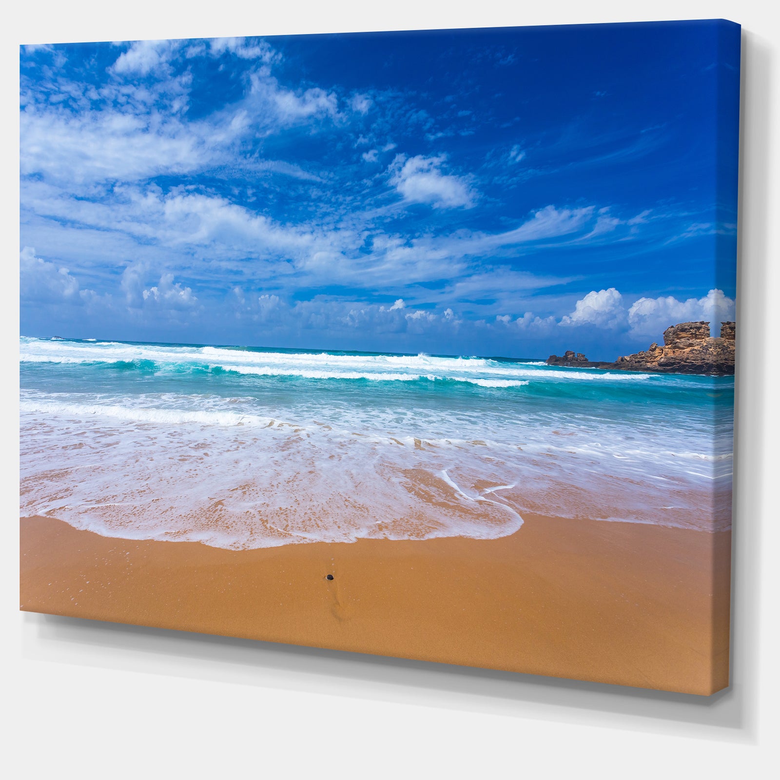 Serene Atlantic Seashore Portugal - Seashore Canvas Wall Art