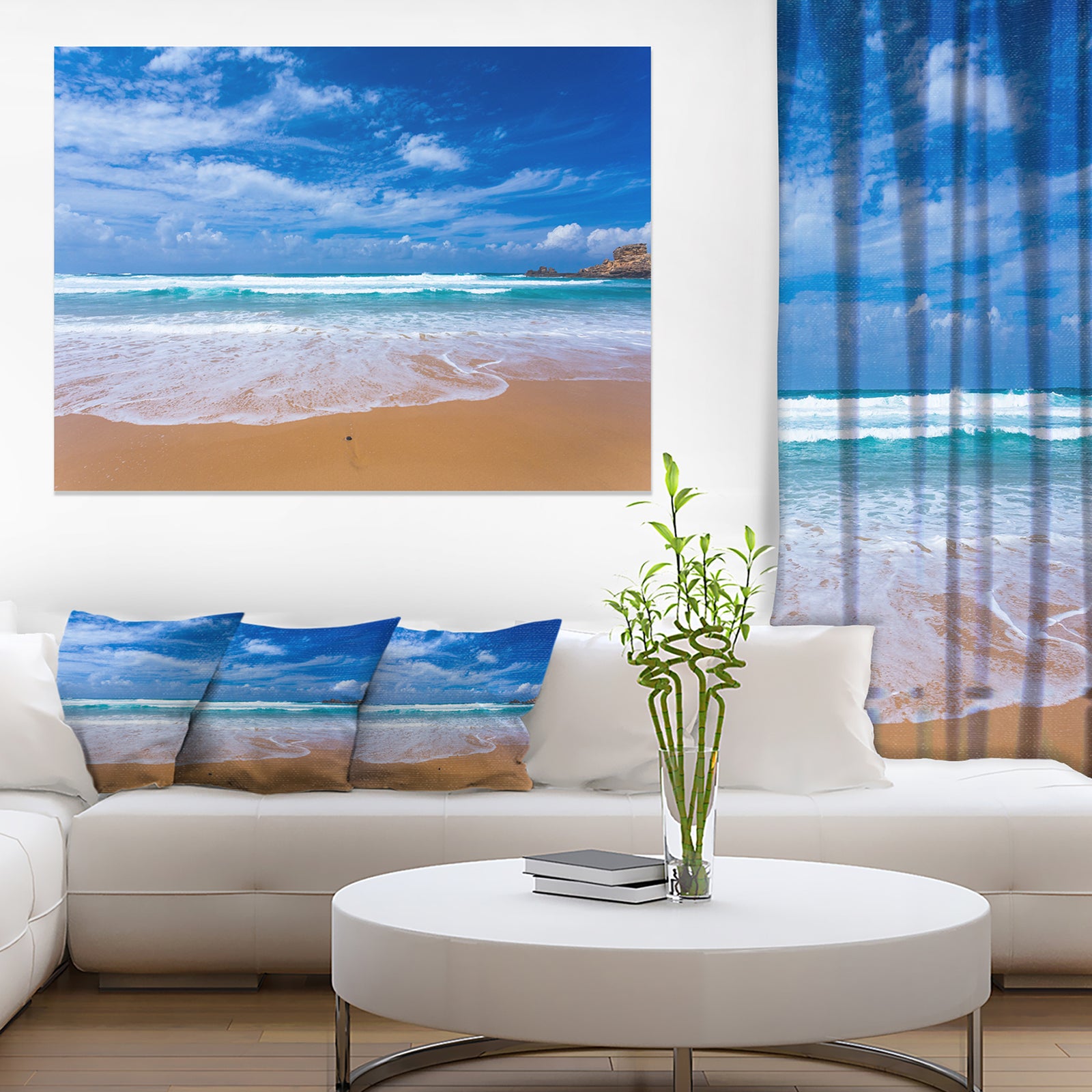 Serene Atlantic Seashore Portugal - Seashore Canvas Wall Art