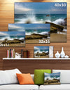 Waves Crashing Rocks at Woods Cove - Seashore Canvas Wall Art