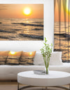 Typical Sunrise with Tranquil Waves - Seashore Canvas Wall Art