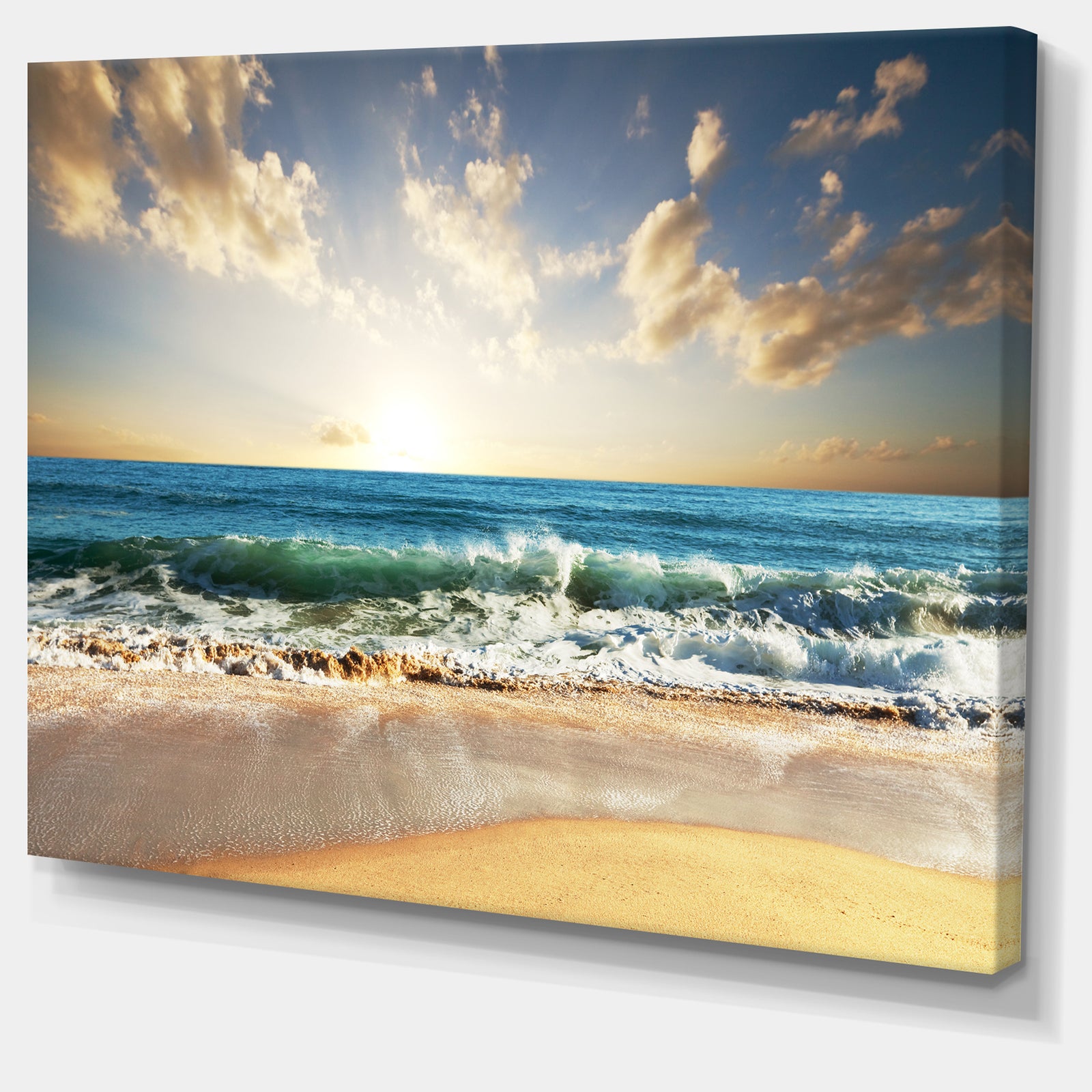 Cloudy Sky and Vibrant Blue Sea - Seashore Canvas Wall Art
