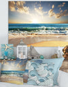 Cloudy Sky and Vibrant Blue Sea - Seashore Canvas Wall Art