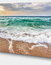 Crystal Clear Blue Foaming Waves - Seashore Canvas Wall Art