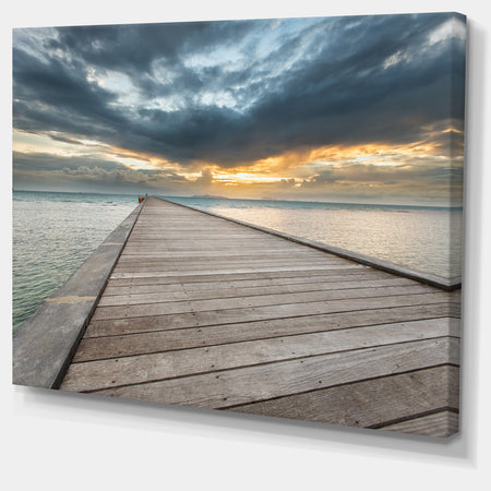Beach Sunset in Koh Samui Thailand - Sea Bridge Canvas Wall Artwork