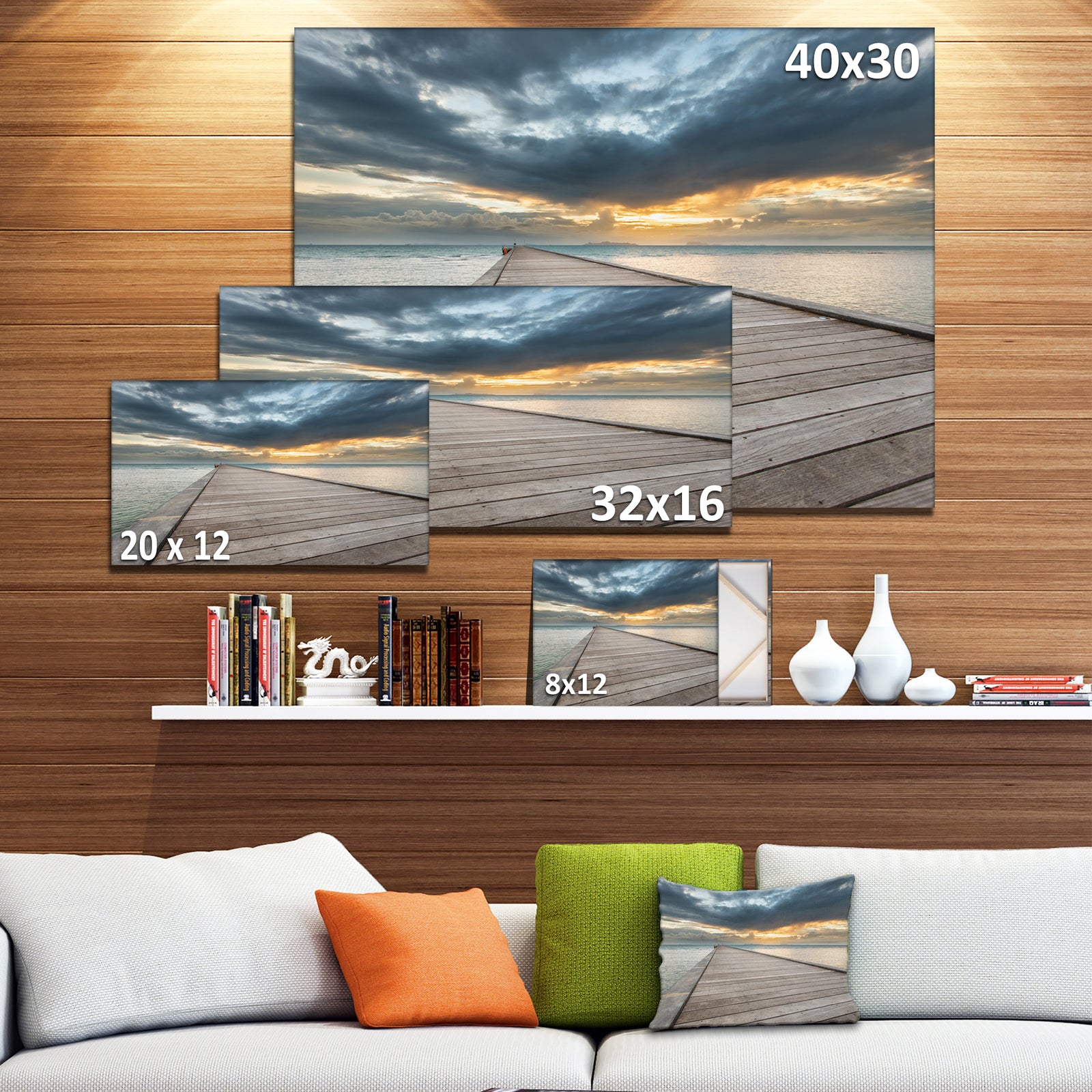 Beach Sunset in Koh Samui Thailand - Sea Bridge Canvas Wall Artwork
