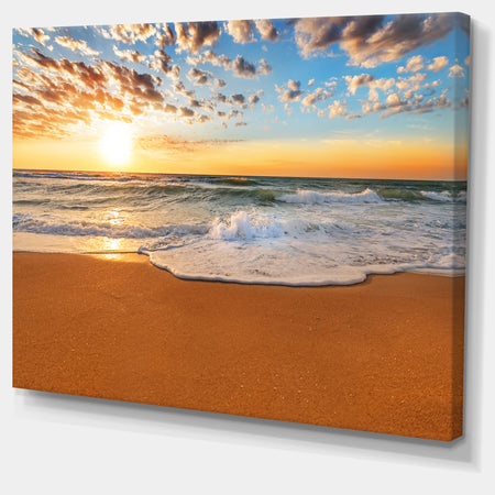 Incredible Seashore under Cloudy Sky - Seashore Canvas Wall Art