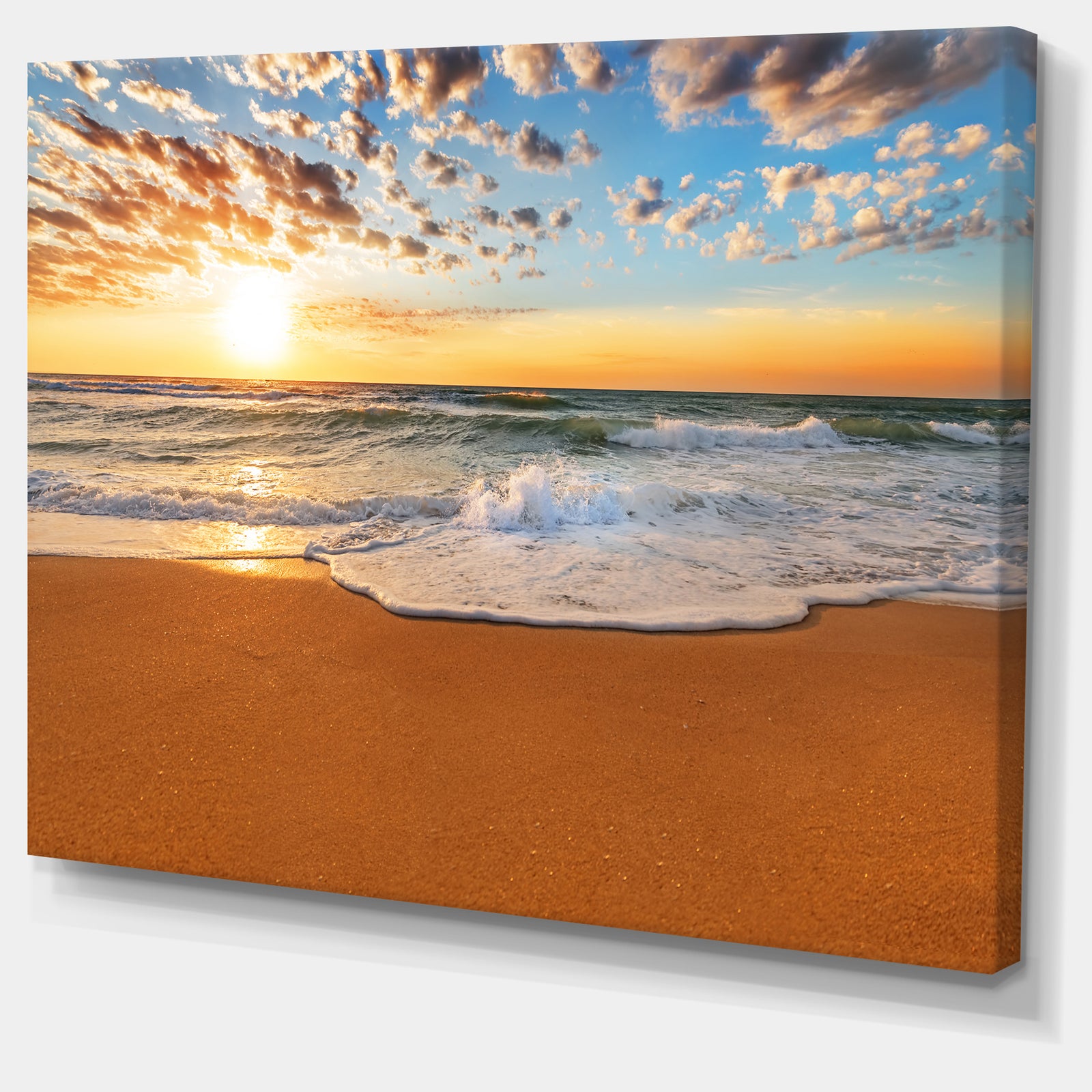 Incredible Seashore under Cloudy Sky - Seashore Canvas Wall Art