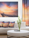 Infinite Wooden Bridge under Clouds - Sea Bridge Canvas Wall Artwork