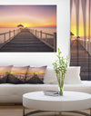 Wide Wooden Bridge into the Sea - Sea Pier Wall Art Canvas Print