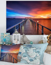 Picturesque Seashore with Long Pier - Sea Pier Wall Art Canvas Print